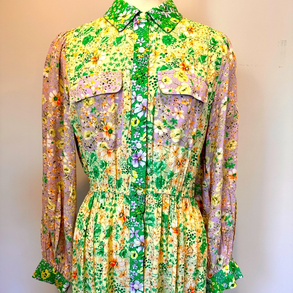 LOFT Full-Length Floral Shirt Dress